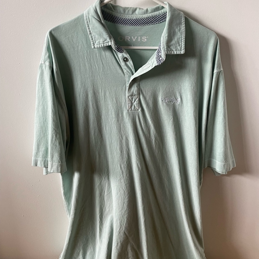 Orvis Men's Green Polo Shirt